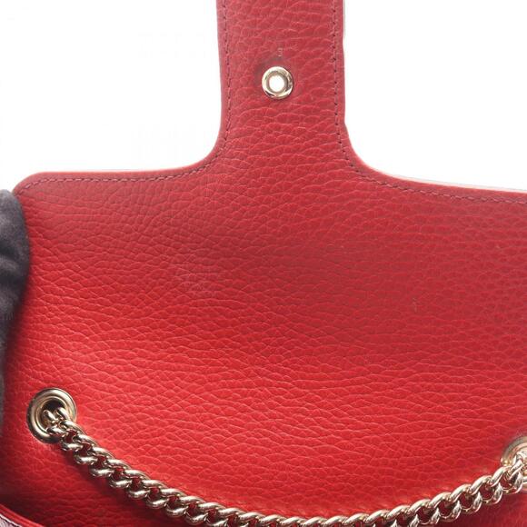 GUCCI Authentic Red Leather Shoulder Bag - Picture 5 of 7